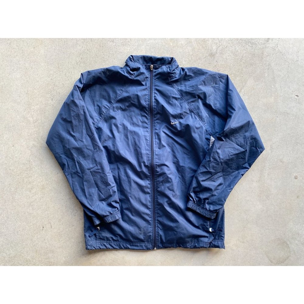 Nike Gray Tag Blue Windbreaker Jacket Size L